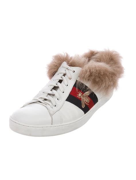 gucci ace sneakers with fur